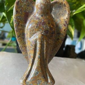 Fruit Jasper Angel Sculpture